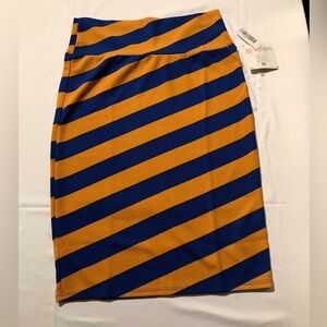 🌙LULAROE SIZE MED CASSIE SKIRT IN BLUE AND YELLOW